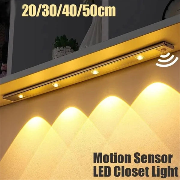 Ultra-thin LED Cabinet Motion Sensor Light LED Closet Light Rechargeable Motion Sensor Wireless Closet Cabinet Night Light